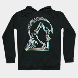 Howling wolf in rainbow light Hoodie